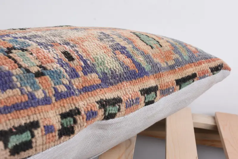 Ethnic Pillow Cover, Bed Cushion, Turkish Pillow, Cushion Case, Handmade Kilim Cushion, Pillow for Couch, 12x24 Beige Cushion - 7