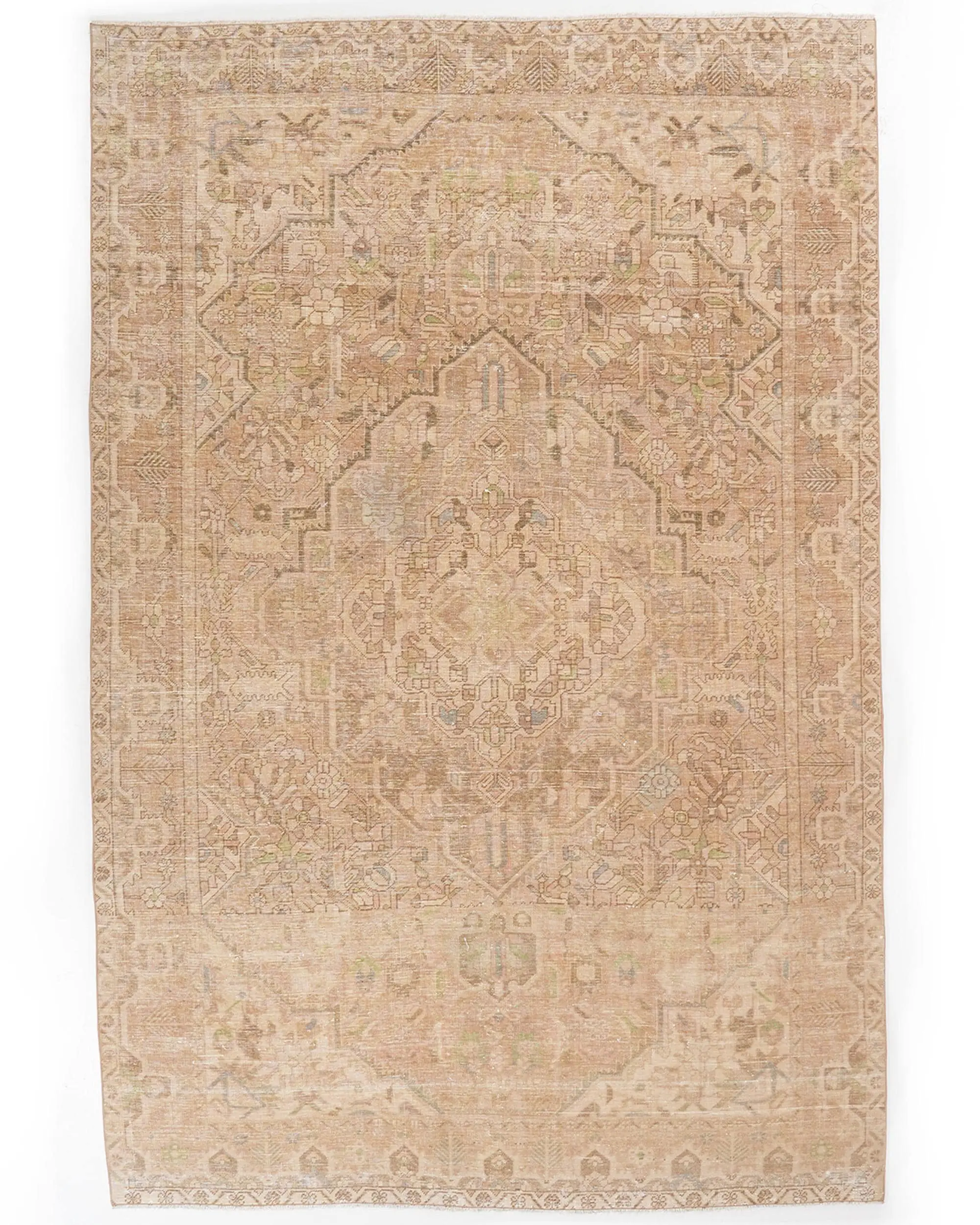 6.46x9.5 ft Halı, Vintage Türk Halısı, Kahverengi Halı - 1