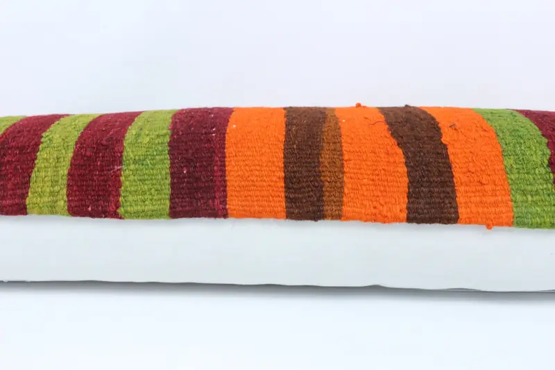 Decorative Throw Pillow Case, Vintage Kilim Pillow, Pillow Case, Boho Pillow, 12x48 Green Cushion, Pattern Throw Pillow Sham, Turkish Kilim Pillow - 5