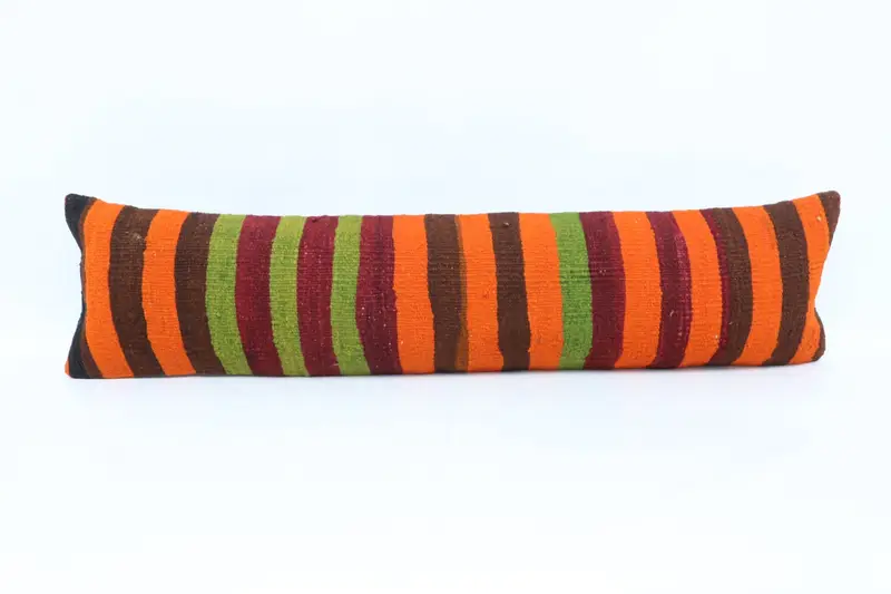 Decorative Throw Pillow Case, Vintage Kilim Pillow, Pillow Case, Boho Pillow, 12x48 Green Cushion, Pattern Throw Pillow Sham, Turkish Kilim Pillow - 1