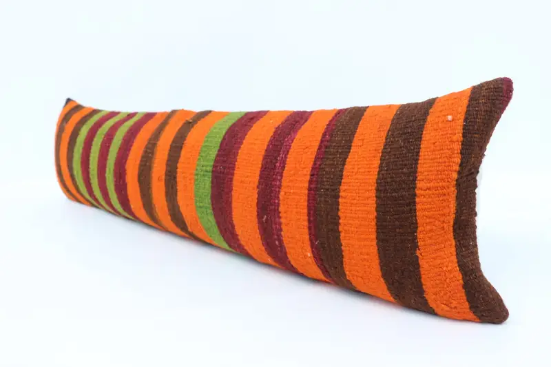 Decorative Throw Pillow Case, Vintage Kilim Pillow, Pillow Case, Boho Pillow, 12x48 Green Cushion, Pattern Throw Pillow Sham, Turkish Kilim Pillow - 4