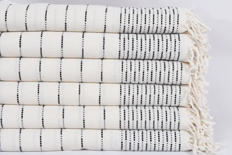 Eve Taşıma Hediyesi, Organik Türk Havlu, Banyo Havlusu, Özel Türk Havlu, 70x38 Pamuklu Çizgili Tasarım Havlusu, Monogramlı Plaj Havlusu - 3