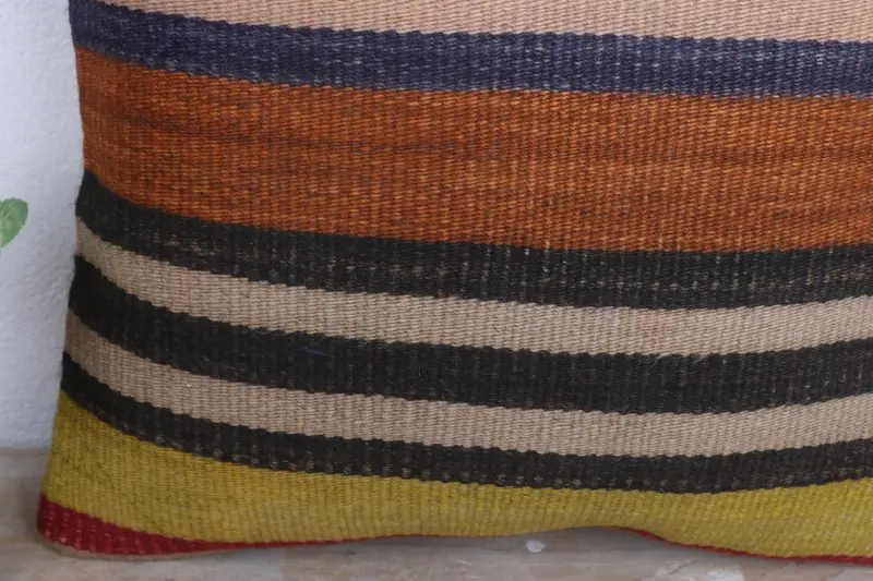 Chair Pillow Case, 18x18 Brown Pillow, Bed Pillow, Kilim Pillow Cover, Handmade Kilim Cushion, Pillow for Couch, Pillow Sham - 3