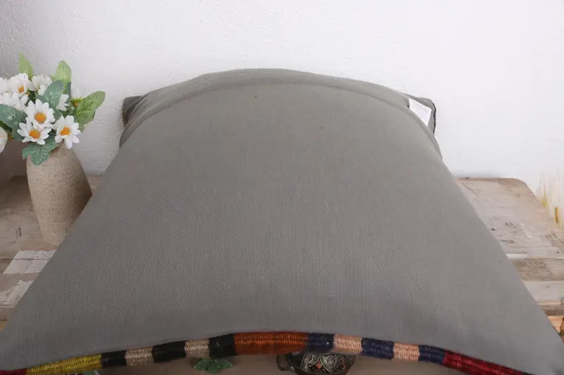 Chair Pillow Case, 18x18 Brown Pillow, Bed Pillow, Kilim Pillow Cover, Handmade Kilim Cushion, Pillow for Couch, Pillow Sham - 7