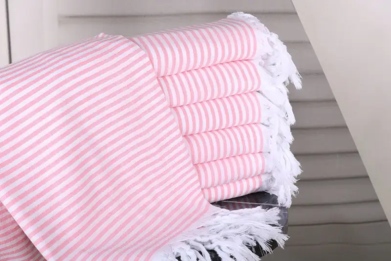 Christmas Favors Vermilion Striped Beach Towel 36x67 Inches