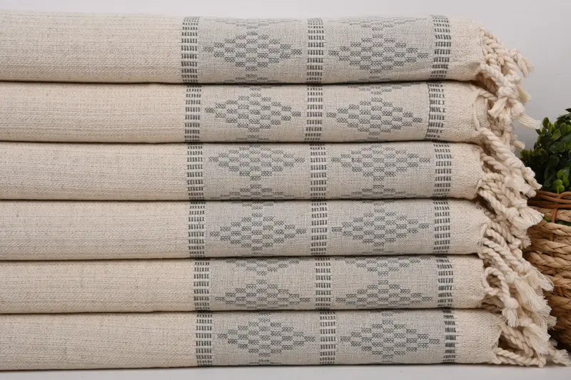 Özel el havlu, organik çay havlu, banyo havlu, dekoratif havlu, nedime hediyeleri, erkek arkadaş Noel hediyesi, 40x20 keten Kilim Tasarım Havlu - 2