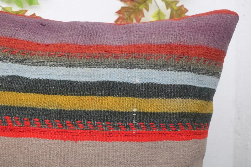 Home Decor Pillow, Pillow Cover, Turkish Bench Pillow Case, Kilim Pillow, 20x20 Blue Cushion Case, Accent Pillow Cover, Pillow for Couch - 5