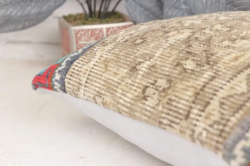 Kilim Pillow Cover, Interior Designer Pillow, Bench Pillow Cover, Rustic Cushion Cover, Pillow, Ikat Pillow Case, Turkish Pillow, 16x16 Brown Pillow - 7