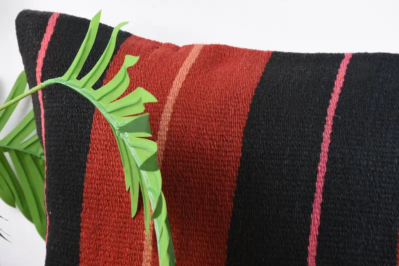 Home Decor Pillow, 16x48 Orange Cushion, Handwoven Cushion Case, Pillow, Kilim Pillow, Ethnical Kilim Rug Pillow, Outdoor Throw Cushion Case - 2