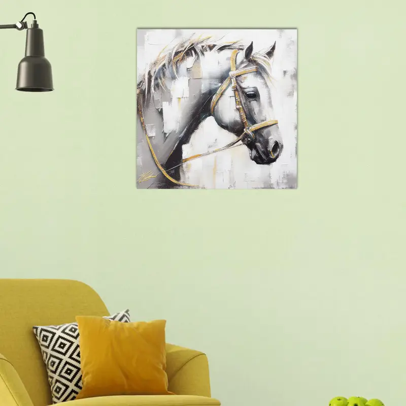 Modern Horse Soyut Lüks Cam - At Severlere Baskılı Zarafet