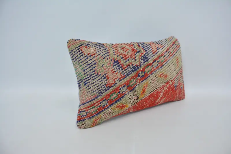 12x20 Blue Pillow Sham, Cushion, Gift Pillow, Turkish Kilim Pillow, Interior Designer Pillow, Crochet Pattern Cushion, Neutral Throw Pillow Sham - 3