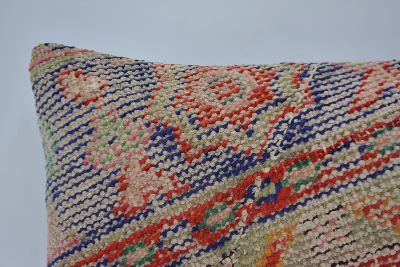 12x20 Blue Pillow Sham, Cushion, Gift Pillow, Turkish Kilim Pillow, Interior Designer Pillow, Crochet Pattern Cushion, Neutral Throw Pillow Sham - 2