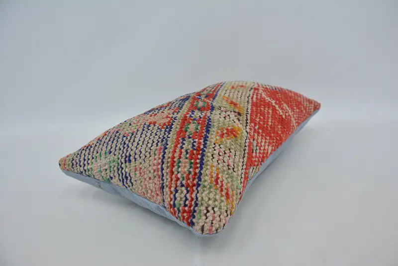 12x20 Blue Pillow Sham, Cushion, Gift Pillow, Turkish Kilim Pillow, Interior Designer Pillow, Crochet Pattern Cushion, Neutral Throw Pillow Sham - 6