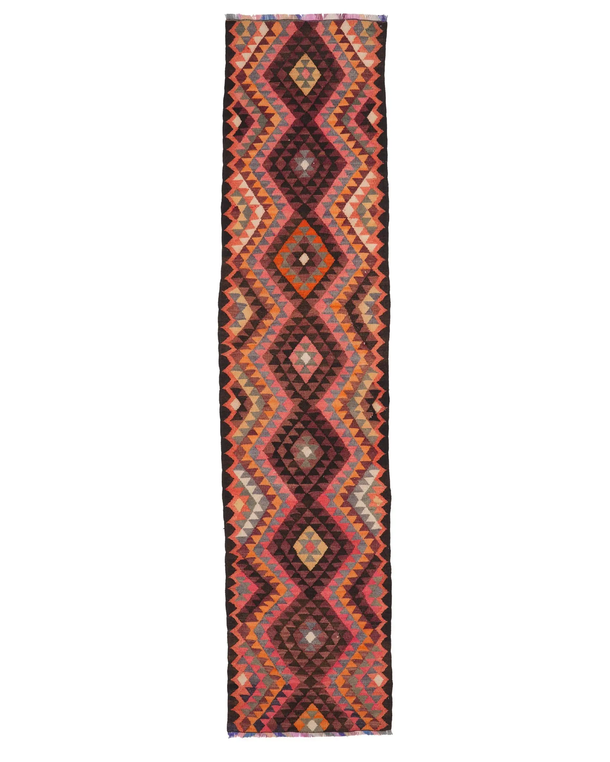 Vibrant Rainbow Rug, 2,8x11,9 ft Patchwork Design - 1