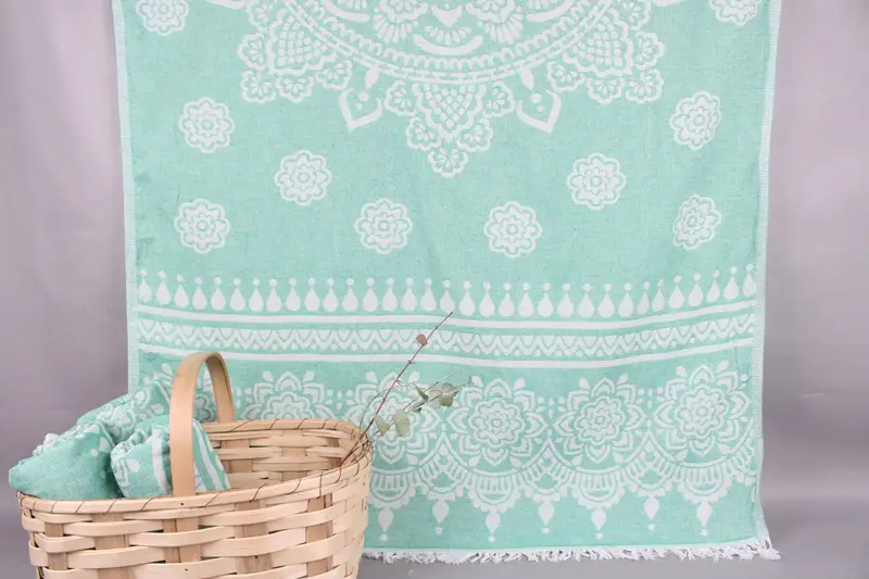 Personalized Turkish Beach Towel, Benetton Green, 36x73 Inches