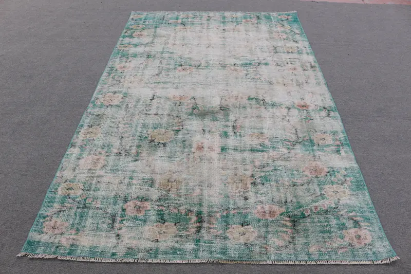 Alfombra Oriental Verde 8,5x8,46ft Decoración Elegante