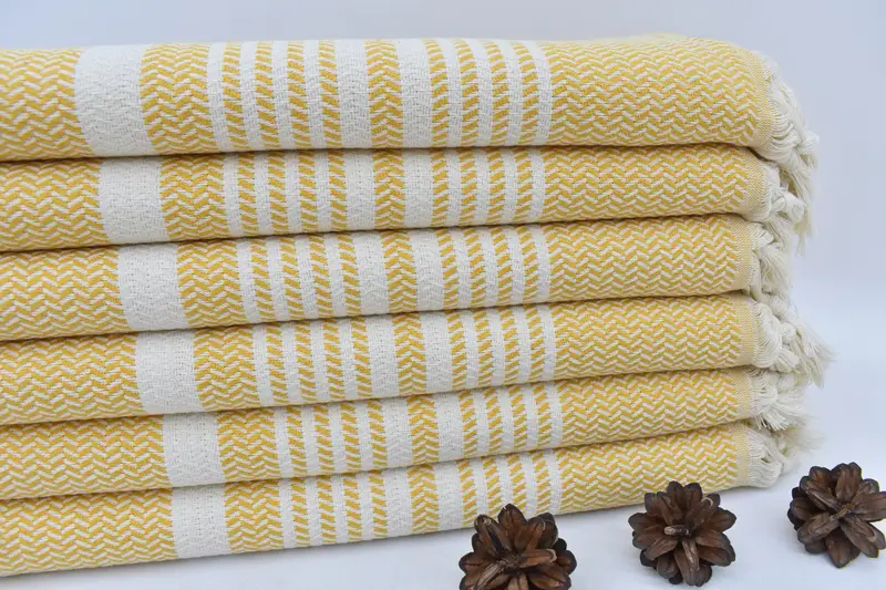 Beach Towel Gift, Family Gift, Bridesmaid Towel, Soft towel, Sand-free towel, 70x40 Cotton Striped Towel, Handwoven organic Turkish towel for spa - 4
