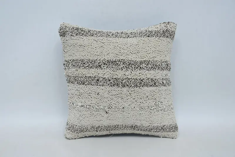 Vintage Beige Pillow Sham, Striped Antique Cushion Cover - 1