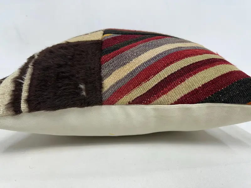 Kilim Pillow, Vintage Kilim Pillow, Throw Kilim Pillow, Boho Throw Pillow Sham, Pillow Sham, Shabby Chic Pillow Sham, 20x20 Brown Cushion - 5