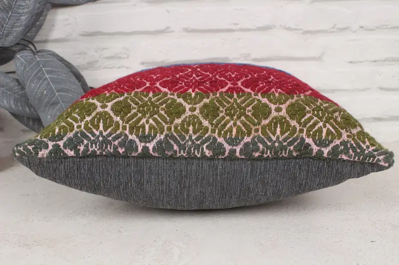 14x14 Red Cushion Case, Kilim Cushion Sham, Vintage Kilim Pillow, Yoga Pillow Case, Kilim Pillow Cover, Armchair Cushion Cover, Pillow Sham - 5