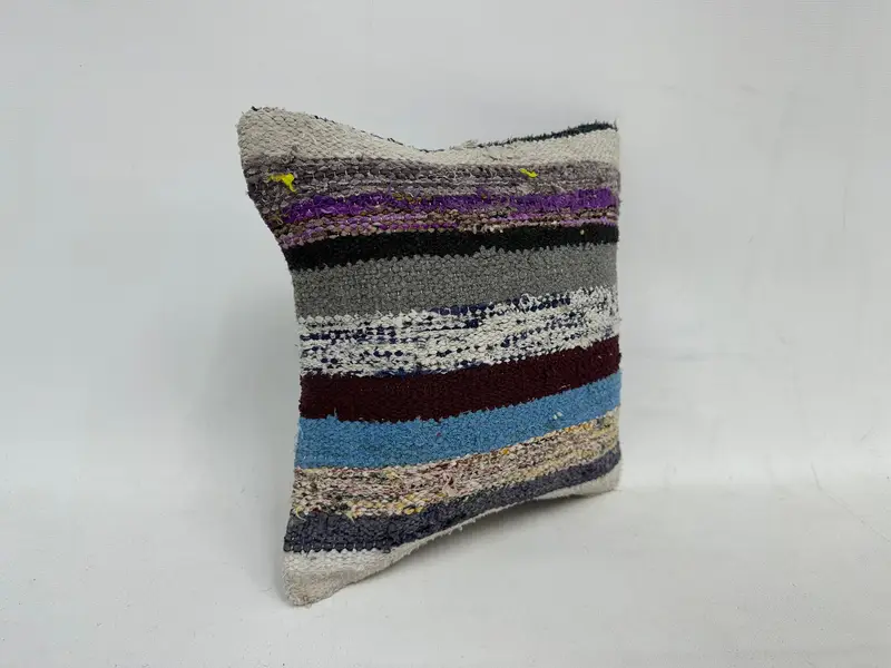 12x12 Blue Pillow, Vintage Pillow, Cushion, Tapestry Pillow Sham, Home Decor Pillow, Ottoman Cushion, Gift Pillow, Nautical Throw Pillow Case - 3