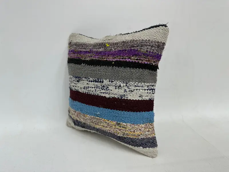 12x12 Blue Pillow, Vintage Pillow, Cushion, Tapestry Pillow Sham, Home Decor Pillow, Ottoman Cushion, Gift Pillow, Nautical Throw Pillow Case - 4