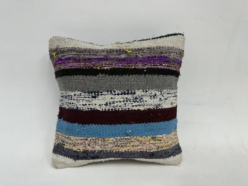 12x12 Blue Pillow, Vintage Pillow, Cushion, Tapestry Pillow Sham, Home Decor Pillow, Ottoman Cushion, Gift Pillow, Nautical Throw Pillow Case - 1