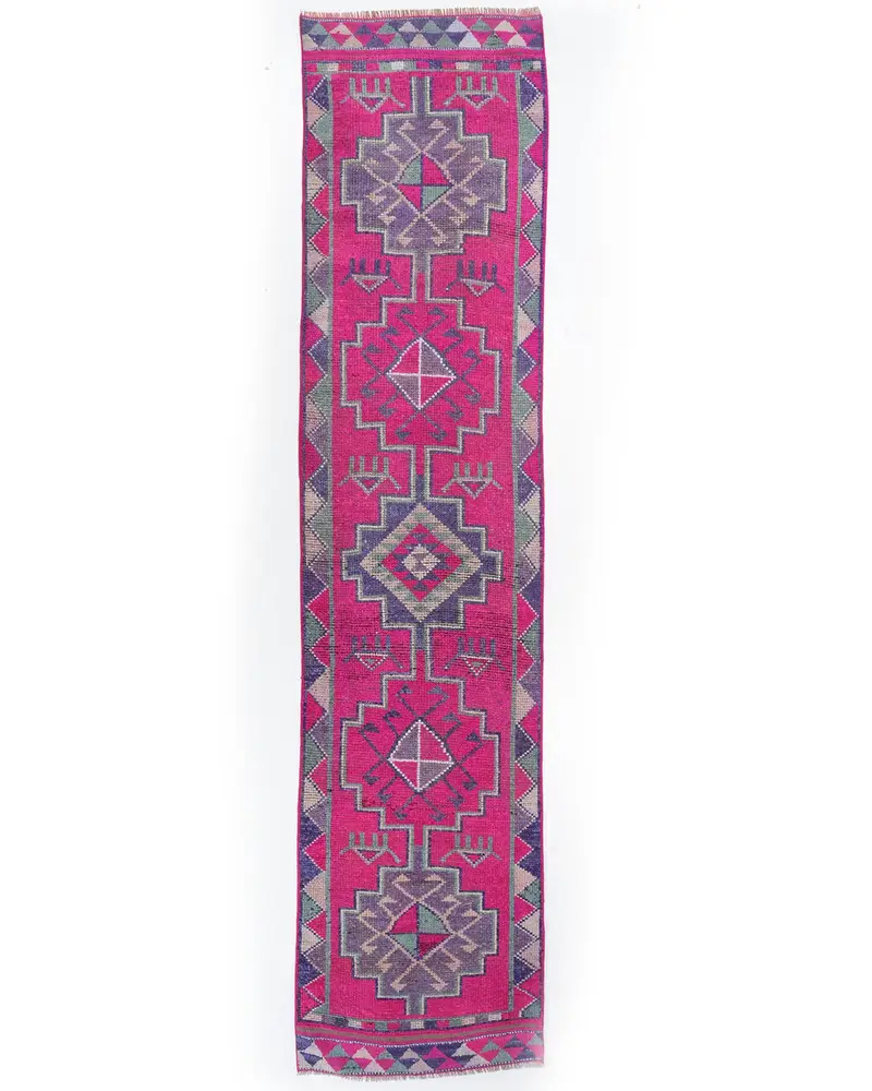 Zarif Pembe Halı, 2,8x12,1 ft Sağlam Konfor