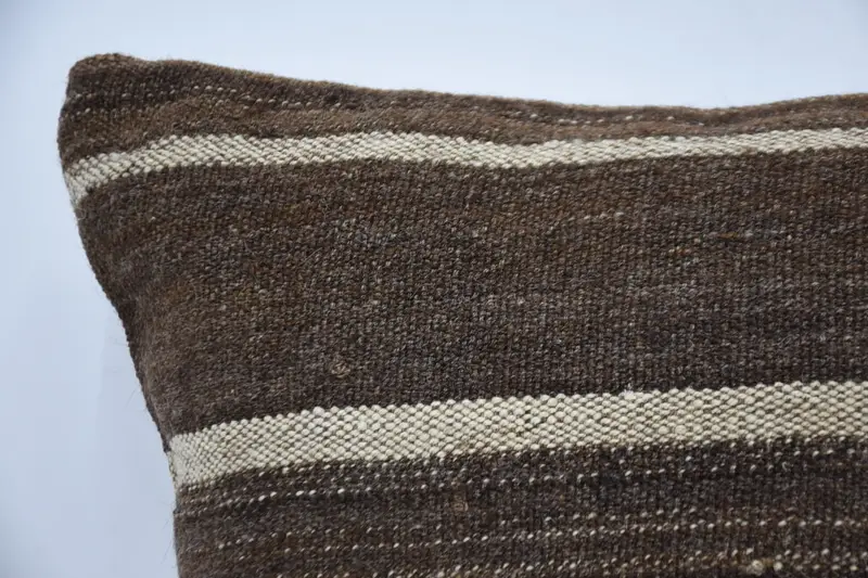 Throw Kilim Pillow, Home Decor Pillow, Antique Pillows, Cushion Cover, Designer Throw Cushion Cover, 20x28 Brown Pillow Sham - 2