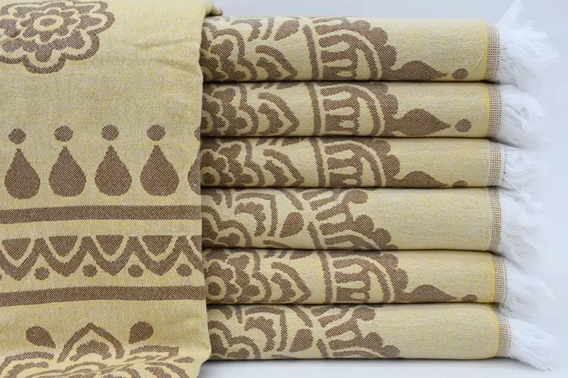 Bridesmaid Gifts, Hammam Towel USA, Luxury Beach Towel, Monogram Turkish Towel, Custom Towel, Halloween Gifts, 70x40 Cotton Floral Patterned Towel - 3