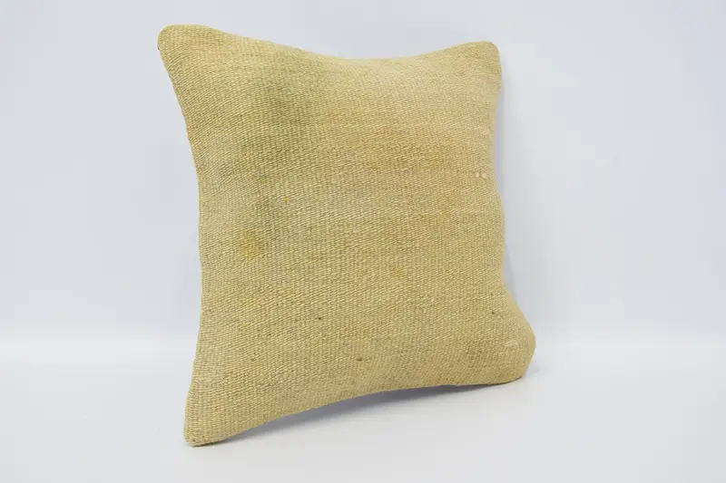 Turkish Kilim Pillow, 12x12 Beige Pillow Cover, Boho Pillow Sham Cover, Pillow Case, Turkish Pillow, Boho Chic Pillow Case, Sustainable Pillow Sham - 3
