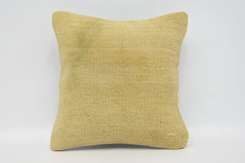 Turkish Kilim Pillow, 12x12 Beige Pillow Cover, Boho Pillow Sham Cover, Pillow Case, Turkish Pillow, Boho Chic Pillow Case, Sustainable Pillow Sham - 1