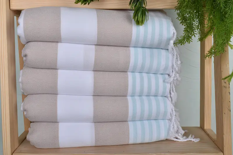 40x24 Cotton Striped Towel, Wedding Gift, Organic Towel, Personalized Gifts, Bachelorette Party Items, Bathroom Hand Towel, Personalized Dish Towel - 1