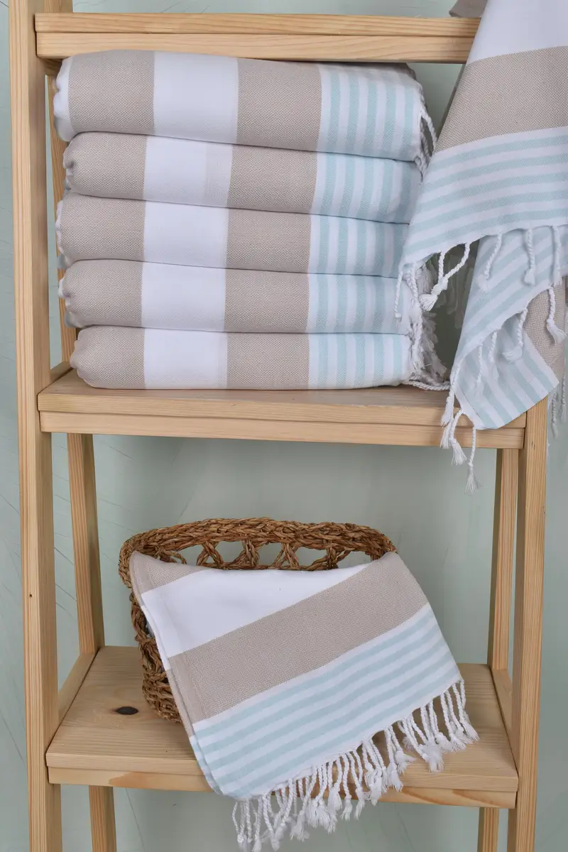 40x24 Cotton Striped Towel, Wedding Gift, Organic Towel, Personalized Gifts, Bachelorette Party Items, Bathroom Hand Towel, Personalized Dish Towel - 3