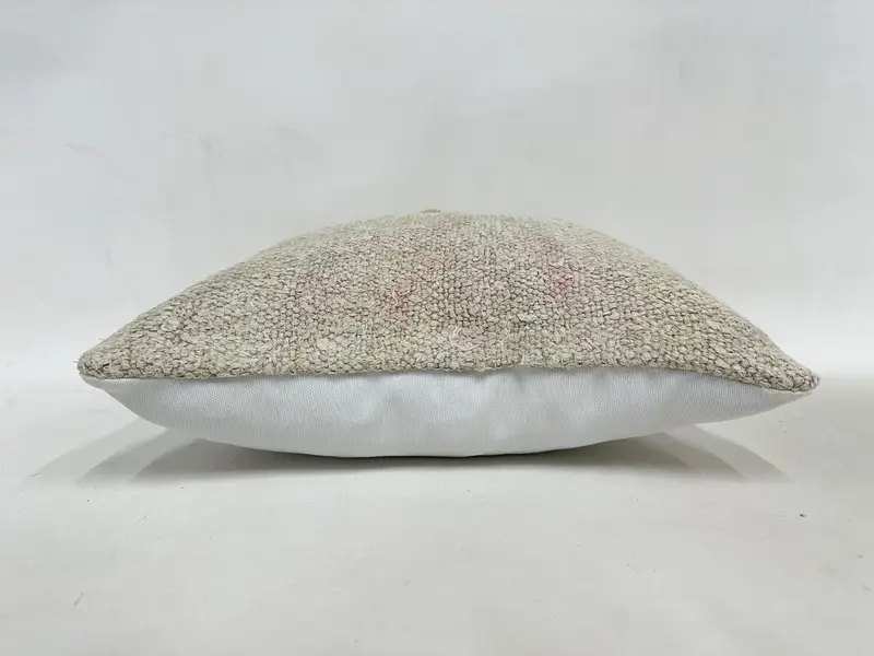 Anatolian Cushion Cover, 16x16 Beige Pillow Case, Kilim Pillow, Cotton Pillow Cover, Pillow Sham, Interior Designer Pillow, Kilim Cushion Sham - 5