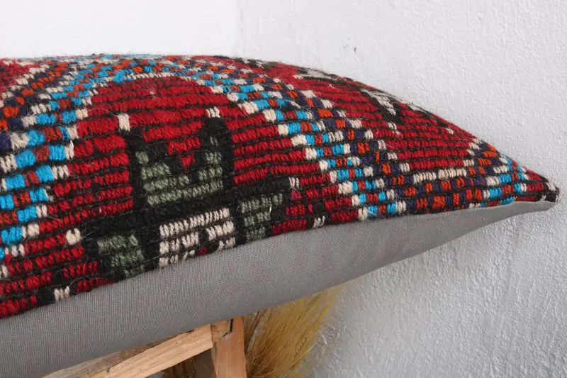 16x48 Red Pillow Cover, Gift Pillow, Boho Chic Pillow Case, Square Throw Cushion Cover, Pillow Cover, Turkish Pillow, Kilim Pillow - 5