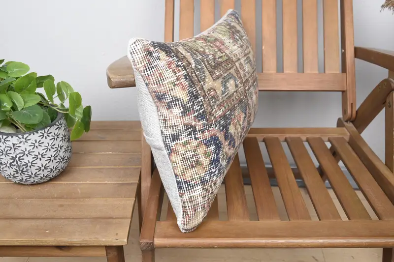Tapestry Pillow, Handmade Pillow Sham, Interior Designer Pillow, Pillow for Couch, 12x20 Blue Pillow, Vintage Kilim Throw Pillow, Pillow - 2