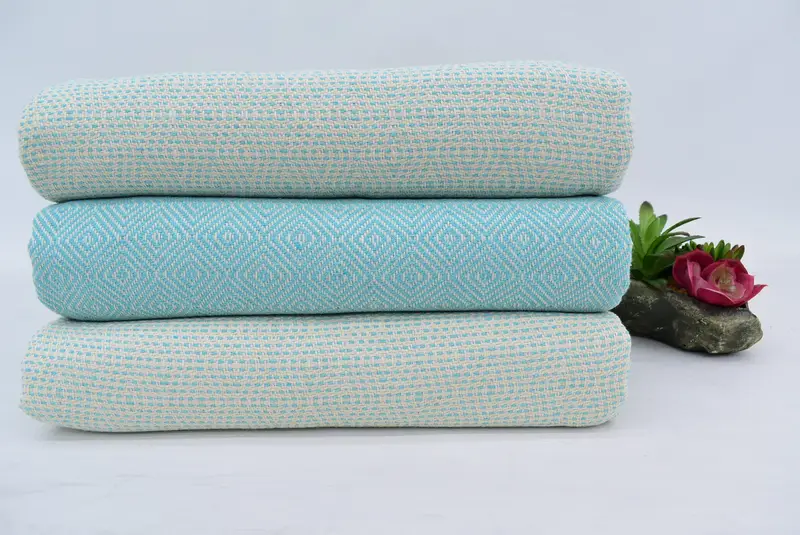 Turkish Cotton Blanket, Throw Blankets, Personalized Blanket, Throw Blanket Couch, Best Wedding Gift, Turkish Blanket, 104x80 Cotton Diamond Towel - 2