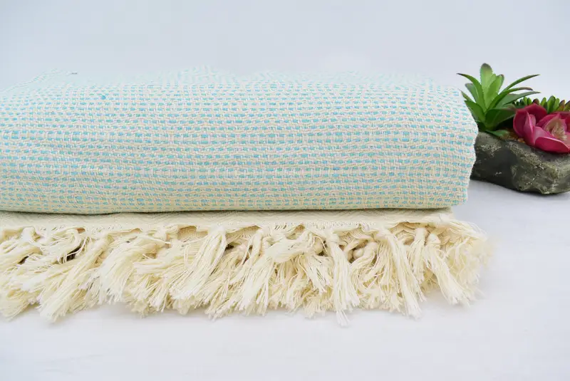 Turkish Cotton Blanket, Throw Blankets, Personalized Blanket, Throw Blanket Couch, Best Wedding Gift, Turkish Blanket, 104x80 Cotton Diamond Towel - 1