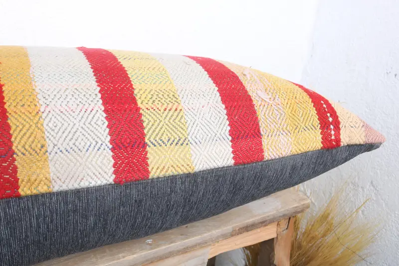 Turkish Pillow, 16x36 White Cushion Case, Gift Pillow, Sofa Bolster Pillow Cover, Vintage Kilim Throw Pillow, Pillow Sham - 6