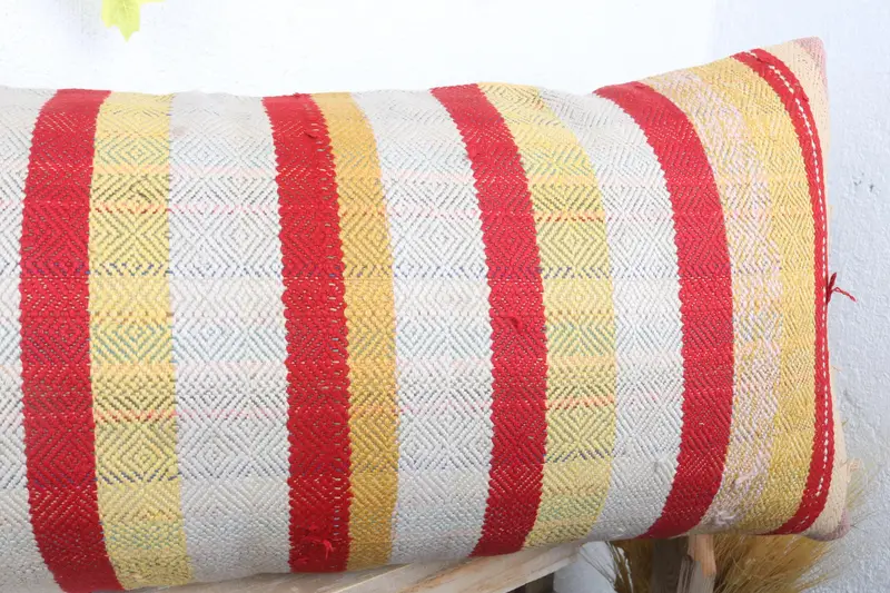 Turkish Pillow, 16x36 White Cushion Case, Gift Pillow, Sofa Bolster Pillow Cover, Vintage Kilim Throw Pillow, Pillow Sham - 5