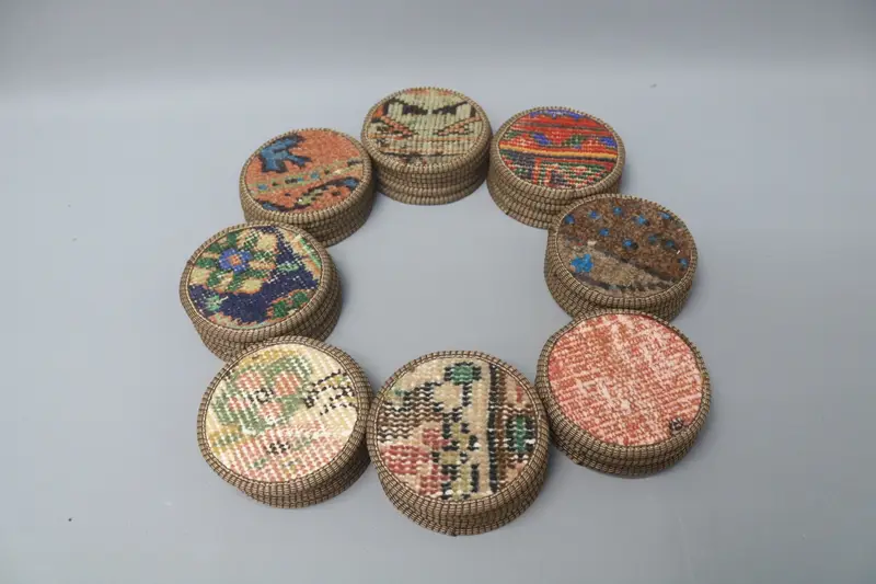 Bohemian Round Coaster, Ethnic Drink Coaster Set