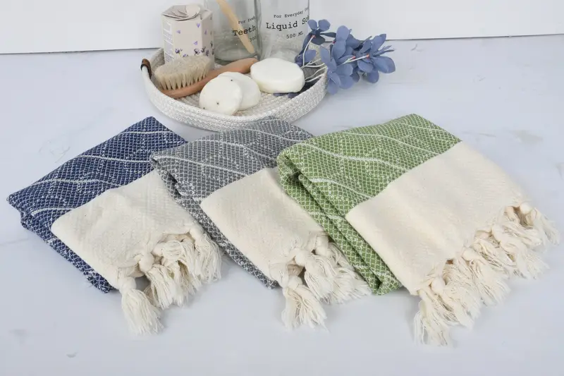 Personalized Gifts, Wedding Gift, Monogram Kitchen Towel, Summer Gift, Wedding Shower Gift, 36x18 Cotton Geometric Towel, Custom Name Towel - 8