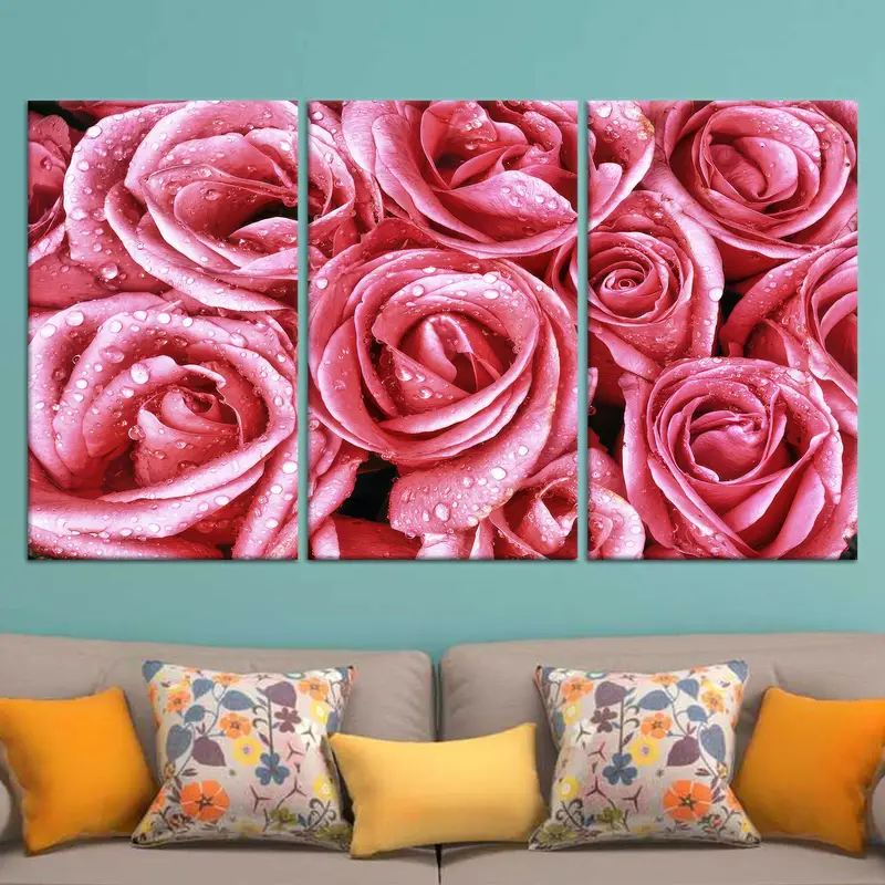 Rose Flower Wall Art, Pink Canvas, Rose Wall Art, Floral Canvas, Living Room Decor, Home Decor, Gift for Mother, Pink Rose Wall Decor, - 2