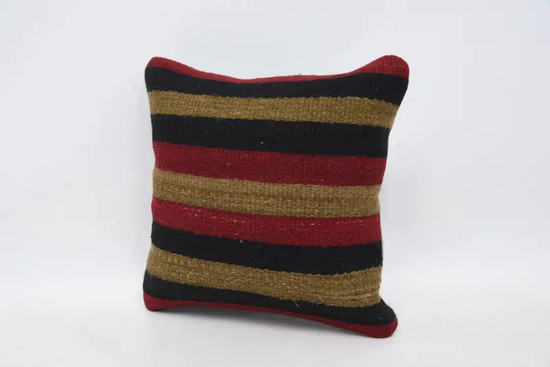Gift Pillow, Cushion Cover, Tribal Pillow Sham, Decorative Cushion Cover, Vintage Kilim Pillow, 12x12 Red Cushion Case, Pillow for Couch - 4