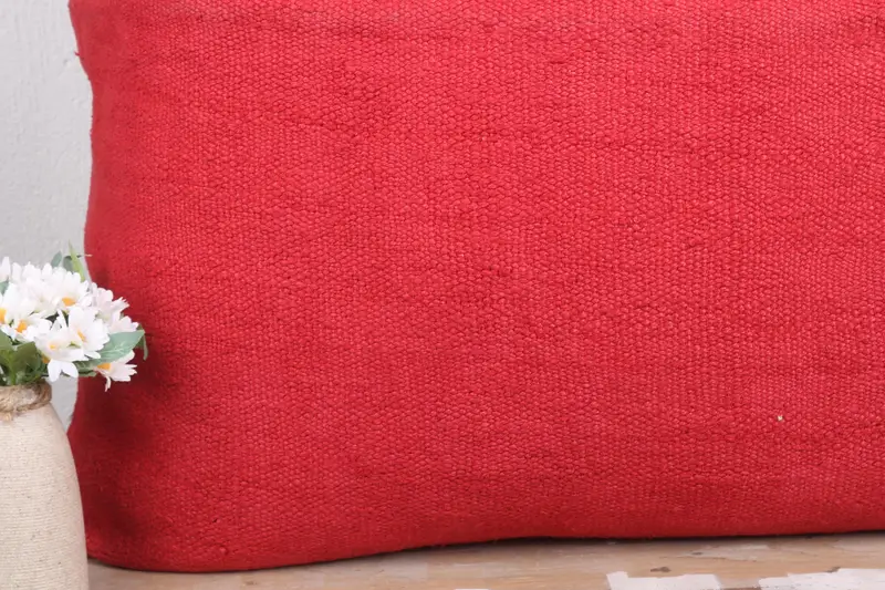 Interior Designer Pillow, Handmade Kilim Cushion, Decorative Bolster Pillow Sham, Home Decor Pillow, 32x32 Red Cushion Cover, Cushion Cover - 3