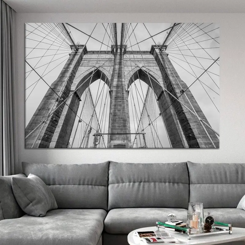 Eleganter Brooklyn Bridge-Leinwanddruck für die Bürodekoration