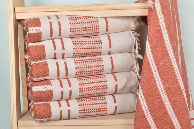 Xmas Gifts, Organic Turkish towel, Turkish towel, Turkish bath towel, Handwoven Turkish Towel, Luxury Turkish Bath Towel, 68x36 Cotton Striped Towel - 2