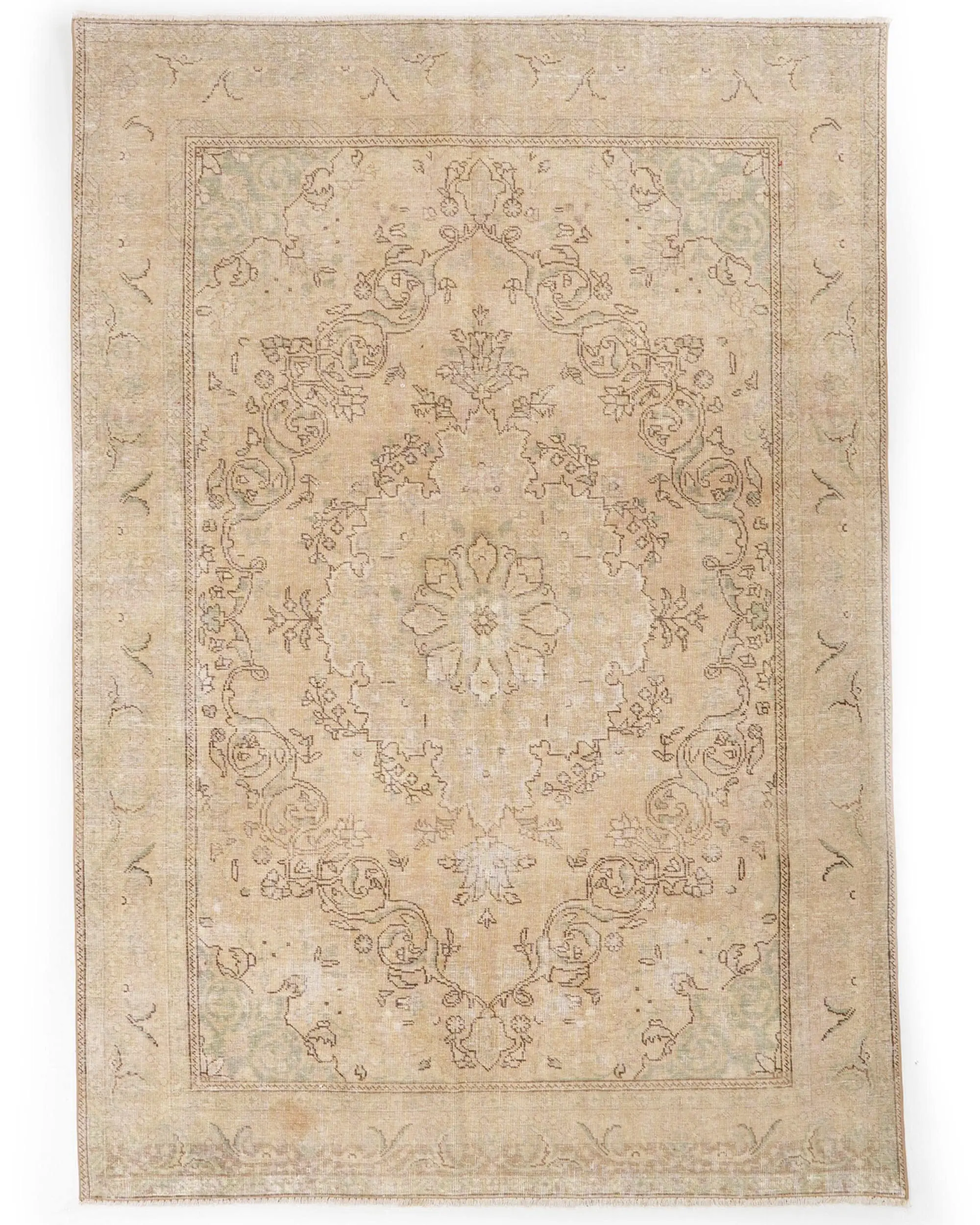 6.1x8.8 ft Halı, Büyük Vintage Halı, Kahverengi Halı - 1