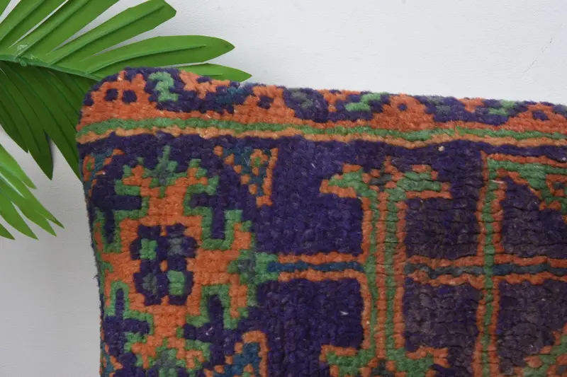 Patio Cushion, Designer Throw Pillow Case, Vintage Kilim Throw Pillow, Kilim Pillow, Turkish Pillow, Pillow Sham, 12x24 Blue Pillow Case - 2